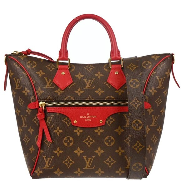 Louis Vuitton Red Monogram Tournelle PM 2way Tote Bag - Picture 1 of 10